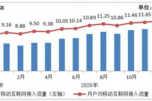 2020年我国移动互联网月户均流量达10.35GB 同比增长32%