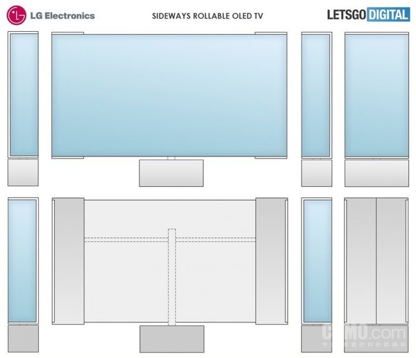 LG可卷曲OLED电视专利公开 屏幕可以从两侧滚动收起