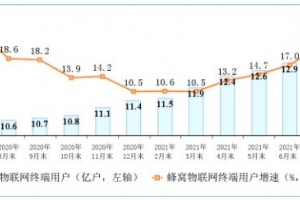 工信部：三大运营商蜂窝物联网终端用户数已达13.06亿